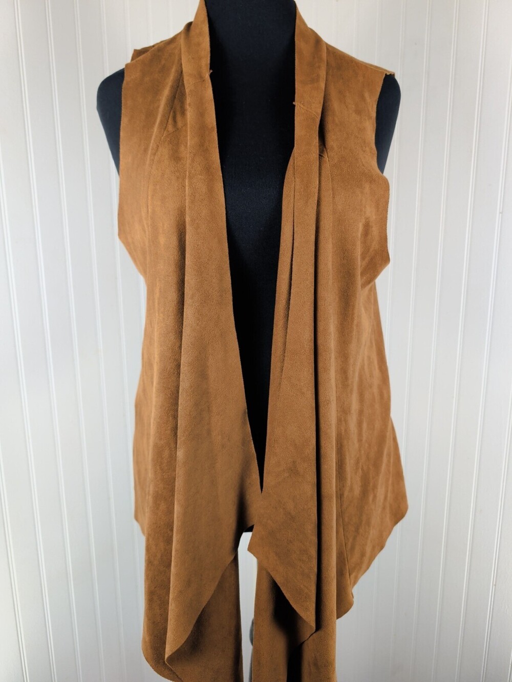 Studio West Apparel Brown Faux Suede Sleeveless Vest Large